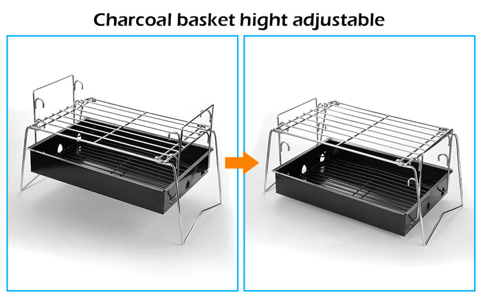 Camping Grill Barbecue Tool Folding & Lightweight Steel Mesh Portable for Outdoor Cooking Hiking Tailgating