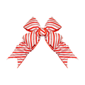 Candy Cane Structural Bow featuring red and white stripes, oversized loops, and layered pointed tails.