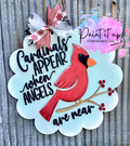 Cardinals Appear Wooden Door Hanger