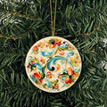 Ceramic ornament, Lise Lorentzen creme rosemaling