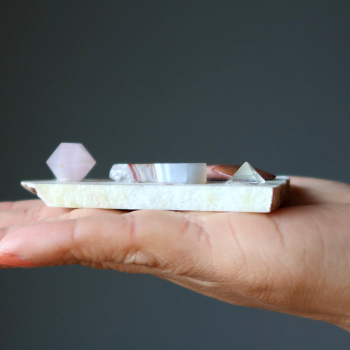 Chakra Plate Soul Energizer Stones for Crystal Healing Layout