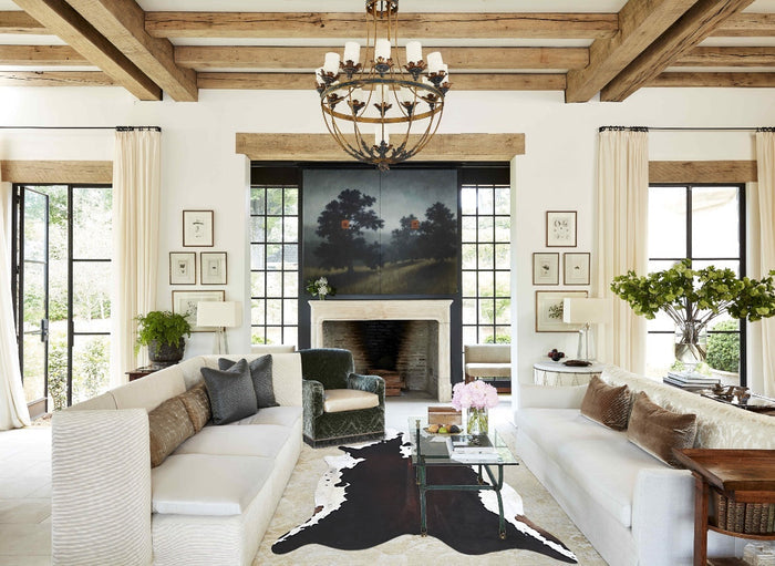 Chocolate and White Cowhide Rug #B8383