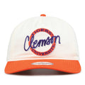 Clemson Original Circle snapback hat with embroidered school design, front view