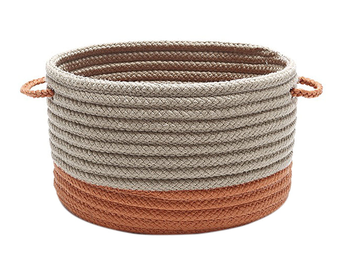 Colonial Mills Marina Braided Utility Basket Round 12x12x12 Orange