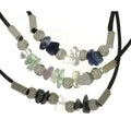 CORDED GEMSTONE VARIOUS CHIP NECKLACE (3)