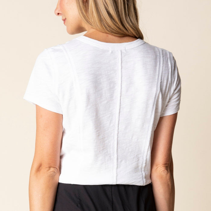 Cotton Pebble Jet Set Seamed Tee - 2 Colours