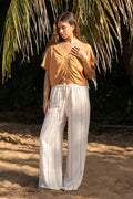Drawstring Wide Leg Linen Pants