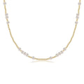 eNewton 17-inch beaded hope unwritten pearl 4mm choker necklace on white background