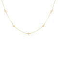 eNewton 17-inch simplicity chain gold choker necklace with classic 4mm gold bead stations on white background