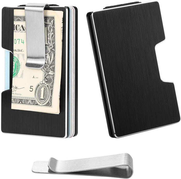 FITNATE Money Clip Carbon Fiber Wallet Pocket RIFD Blocking Card Holder Minimalist