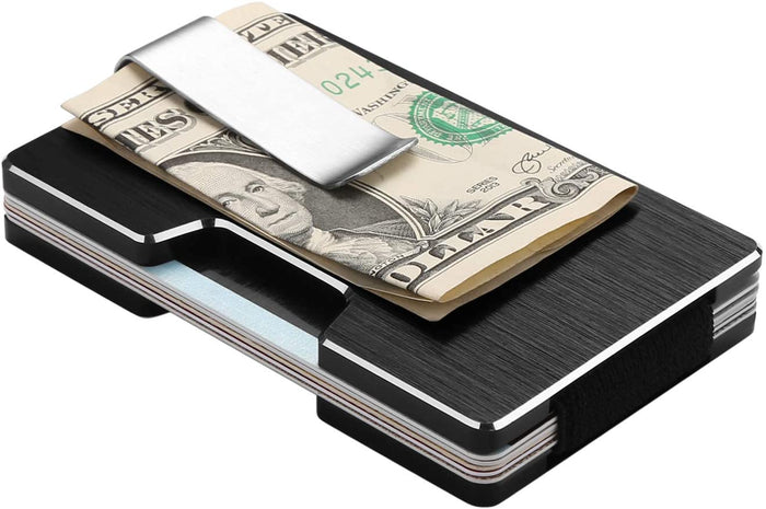 FITNATE Money Clip Carbon Fiber Wallet Pocket RIFD Blocking Card Holder Minimalist