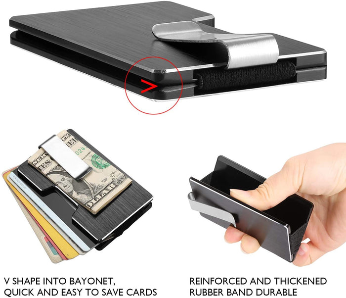 FITNATE Money Clip Carbon Fiber Wallet Pocket RIFD Blocking Card Holder Minimalist