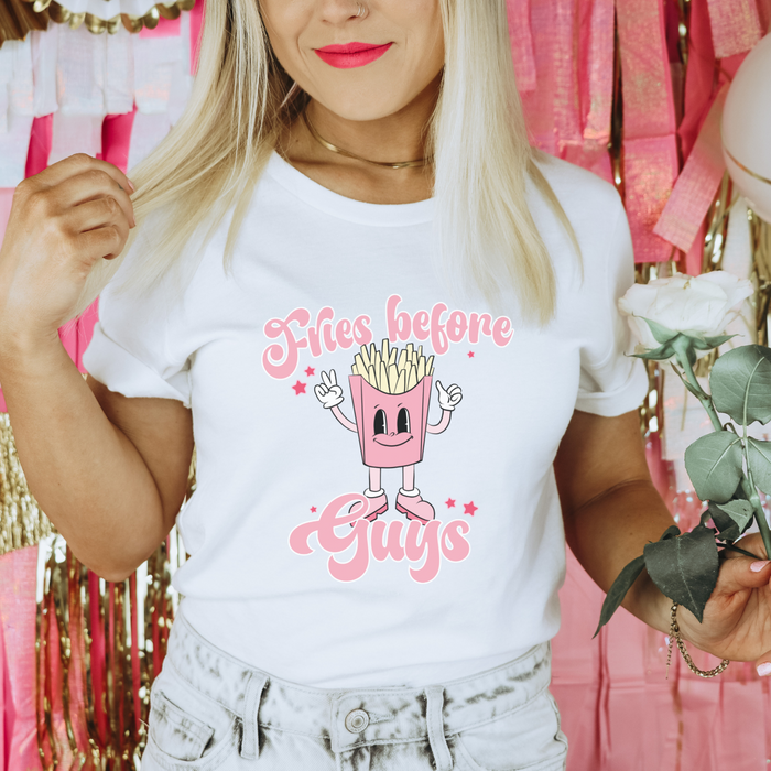 Fries before Guys Retro Valentine T-Shirt