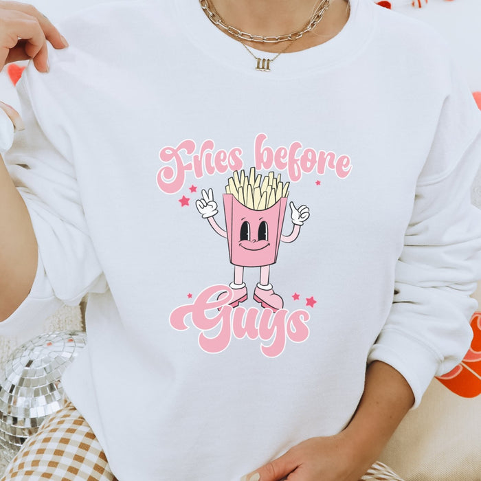 Fries Before Guys Valentines Crewneck Sweatshirt - Trendznmore