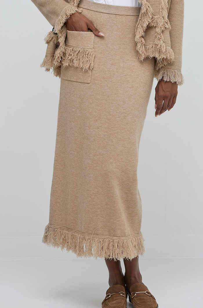 Fringe Skirt - Sand