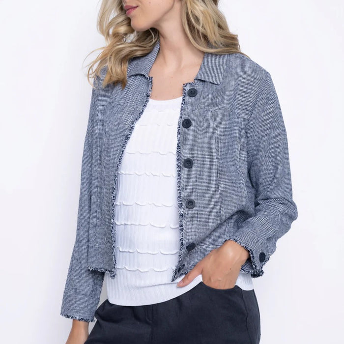 Fringed Edge Button-Front Jacket (Only M Left)