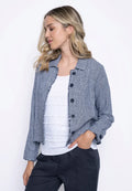 Fringed Edge Button-Front Jacket (Only M Left)