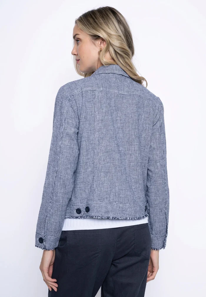 Fringed Edge Button-Front Jacket (Only M Left)