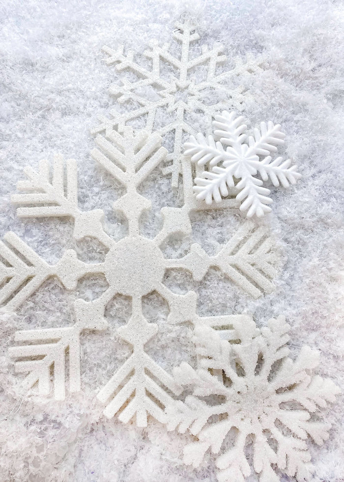 Dekra-Lite 13" Frosted White Iced Flat Snowflake with All Snowflakes