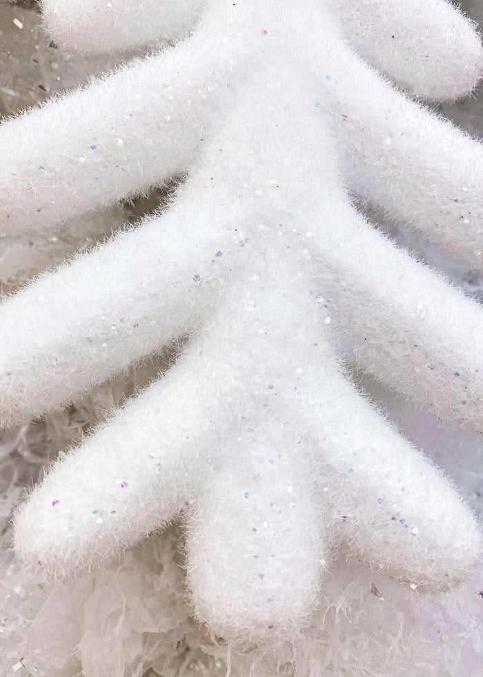 Dekra-Lite 13" Frosted White Iced Flat Snowflake Close Up
