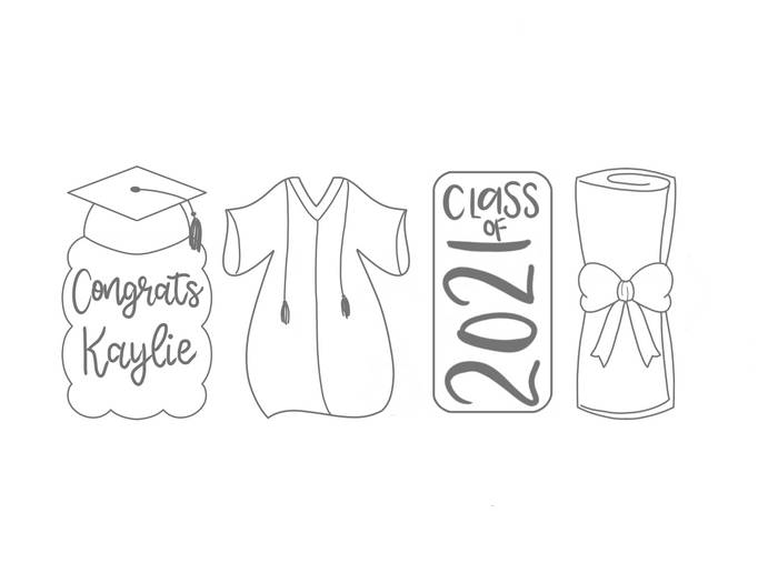 Graduation Tall Set Cookie Cutter