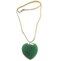Green Aventurine Necklace My Big Bountiful Heart on Leather