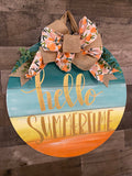 Hello Summertime Wooden Door Hanger