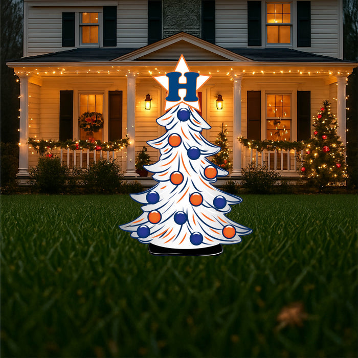 Houston Christmas Tree with Candy Canes Yard Art