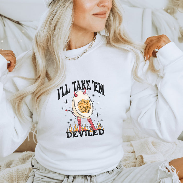 I'll Take Em Deviled Crewneck Sweatshirt - Trendznmore