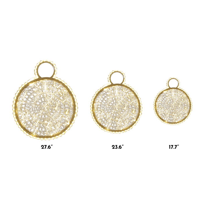 Dekra-Lite Illuminated Tolga Ornaments in the three sizes that they come in: 27.6", 23.6", & 17.7".