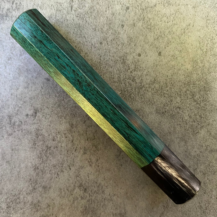 Custom Japanese Knife handle (wa handle)  for 165-210mm: Dyed sycamore and horn