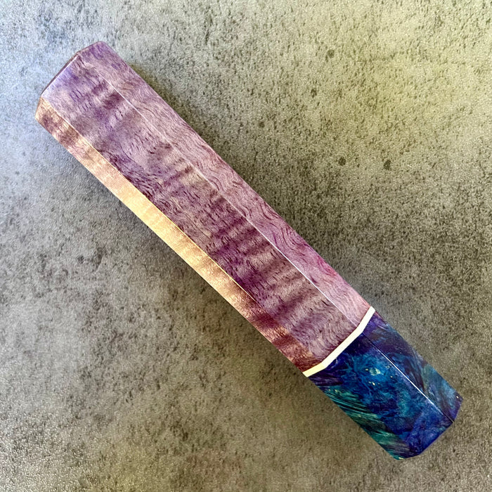 Custom Japanese Knife handle (wa handle)  for 165-210mm: Dyed curly mango