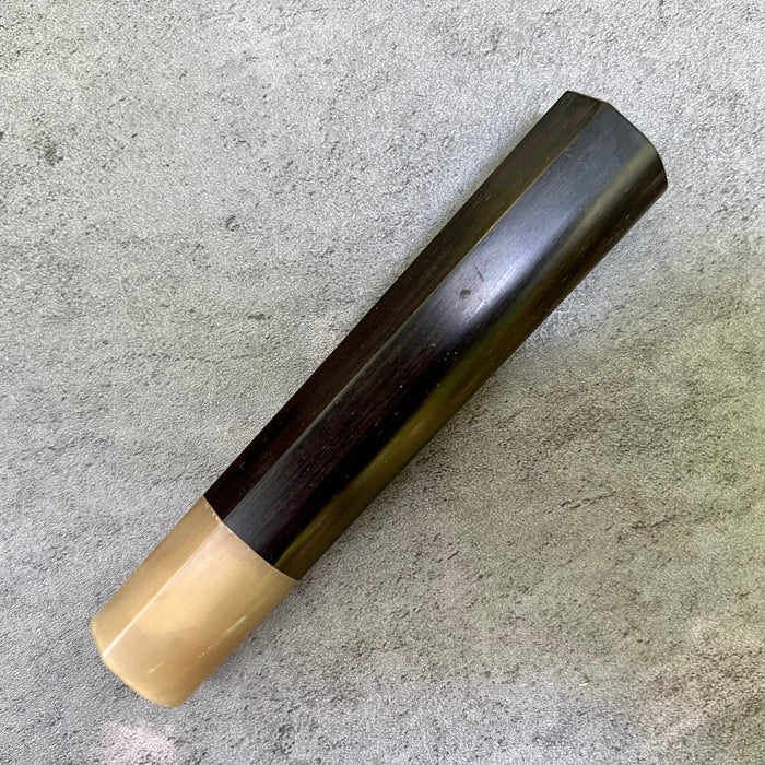 Discounted Custom Japanese Knife handle (wa handle)  for 165-210mm   -  African Blackwood and blonde horn