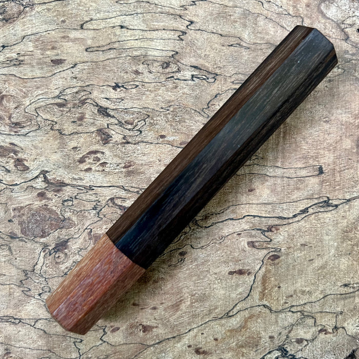 Custom Japanese Knife handle (wa handle)  for 165-210mm  -  ziricote and leopard wood