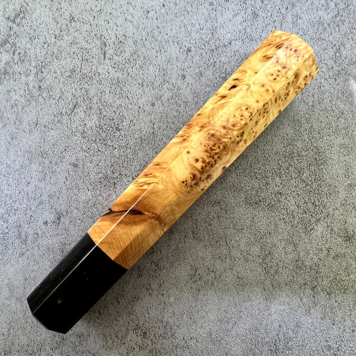 Custom Japanese Knife handle (wa handle)  for 165-210mm  -  Canadian yellow cedar and horn