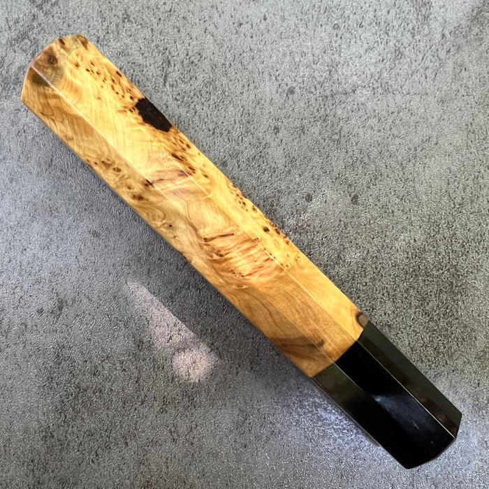 Custom Japanese Knife handle (wa handle)  for 165-210mm  -  Canadian yellow cedar and horn