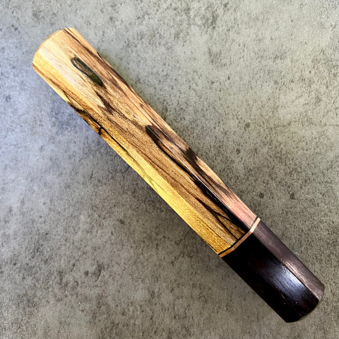 Custom Japanese Knife handle (wa handle)  for 165-210mm: Spalted Sycamore and African Blackwood