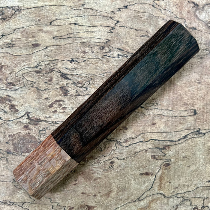 Custom Japanese Knife handle (wa handle)  for 165-210mm  -  ziricote and leopard wood