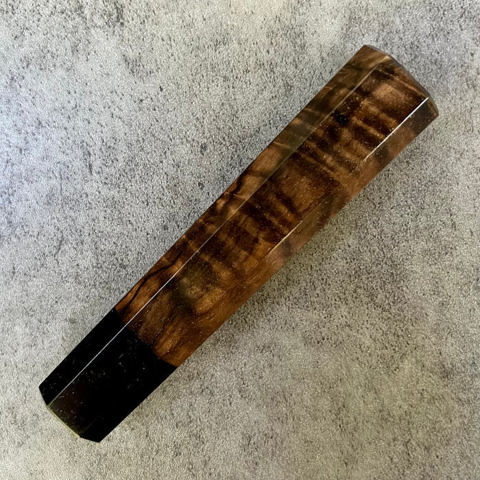 Custom Japanese Knife handle (wa handle)  for 165-210mm: Walnut burl and horn