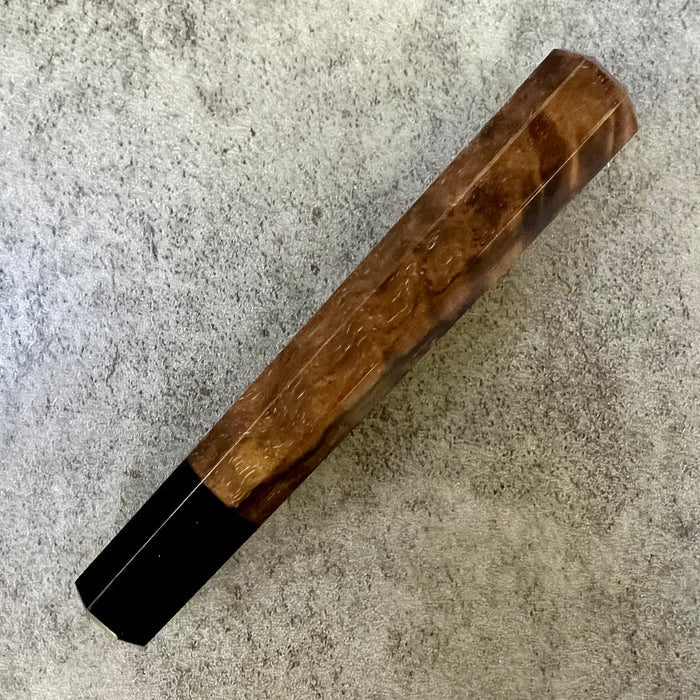 Custom Japanese Knife handle (wa handle)  for 165-210mm: Walnut burl and horn