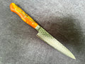 Custom Tsunehisa VG10 Damascus Hammered Western Petty 135mm - Parasol