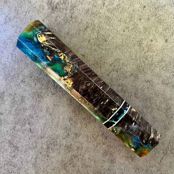 Custom Japanese Knife handle (wa handle)  for 165-210mm:   Black dyed box elder hybrid