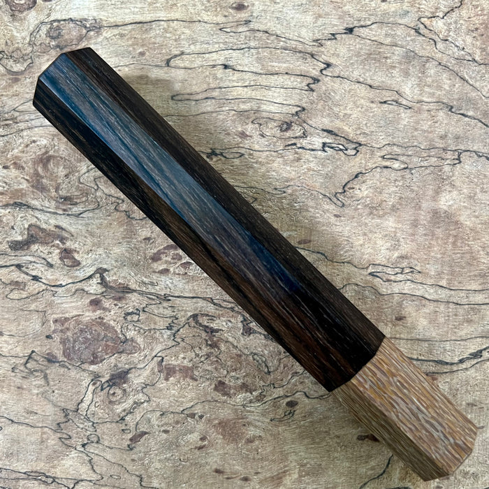 Custom Japanese Knife handle (wa handle)  for 165-210mm  -  ziricote and leopard wood