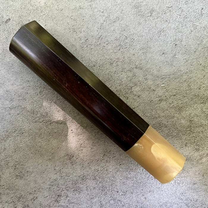 Discounted Custom Japanese Knife handle (wa handle)  for 165-210mm   -  African Blackwood and blonde horn