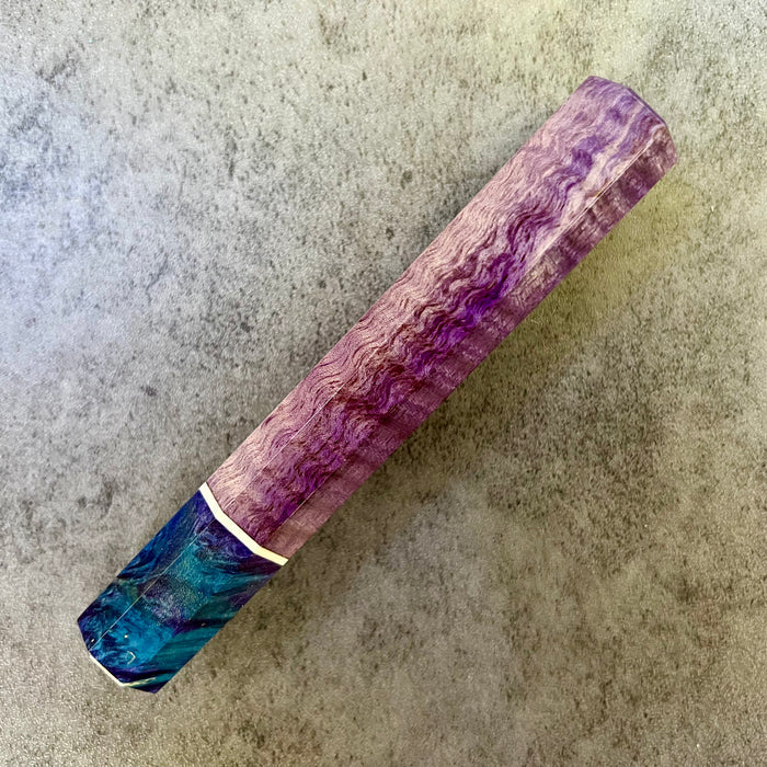 Custom Japanese Knife handle (wa handle)  for 165-210mm: Dyed curly mango