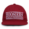 Indiana Retro Bar snapback hat in red, front view