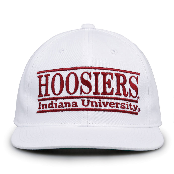 Indiana Retro Bar snapback hat in white, front view