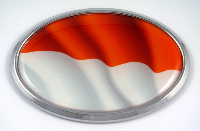 Indonesia Oval Car Chrome Emblem Decal Bumper Sticker