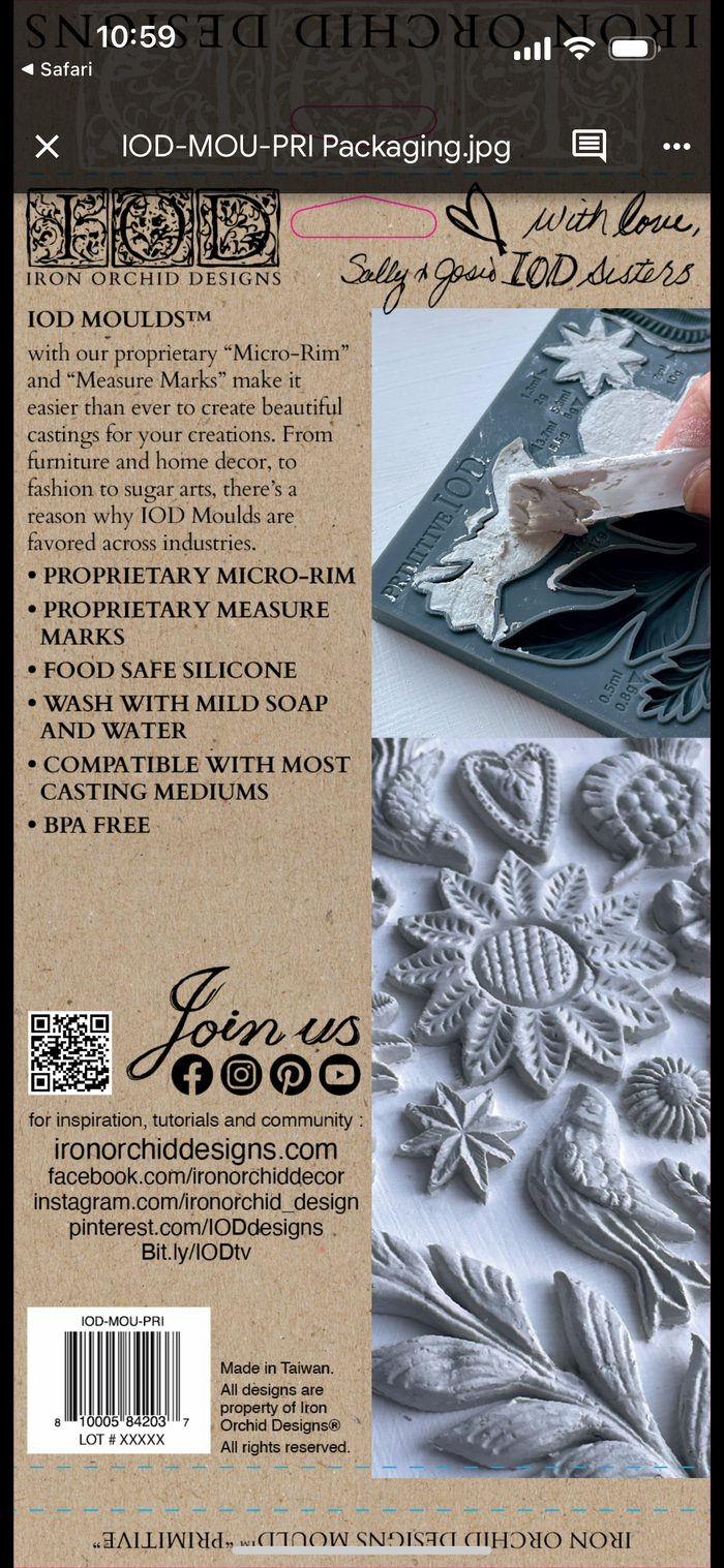 IOD Primitive 6x10 Mould