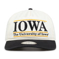 Iowa Original Bar snapback hat with embroidered school design, front view